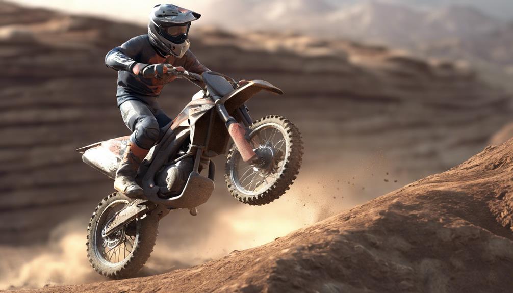 cornering on a dirt bike