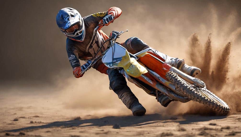 cornering on a dirt bike