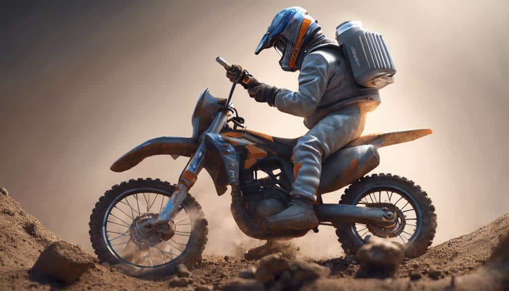 inspecting dirt bike coolant